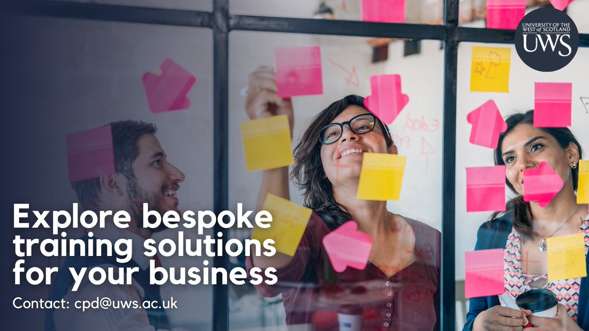 Looking to future-proof your workforce?  Speak to us about training solutions - we can customise our existing suite of CPD courses for your needs, or create an entirely bespoke programme.

Get in touch with our team: cpd@uws.ac.uk

#BespokeTraining #CPD #StaffDevelopment