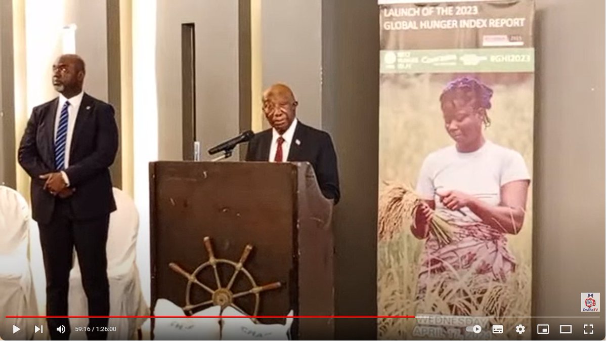 In Monrovia, @WHH_Liberia and @Concern launched the Global Hunger Index #GHI2023. The President of #Liberia, Joseph Boakai, delivered a keynote in which he made the case for strengthening agricultural production. 📺 Watch full speech: youtu.be/1WOP-uzmfPw?fe…