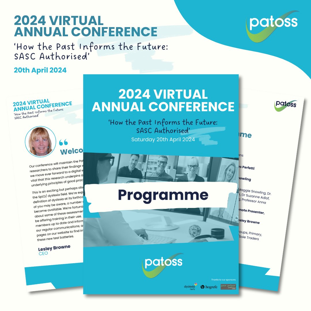 Have you seen our Conference Programme available on the website? The full timings for the day are included along with a welcome from our CEO, Lesley Browne plus more! shorturl.at/rxFRZ 📆 Saturday 20 April, 8:00am-5:00pm 🌐 shorturl.at/jxzA6 #patossconference2024