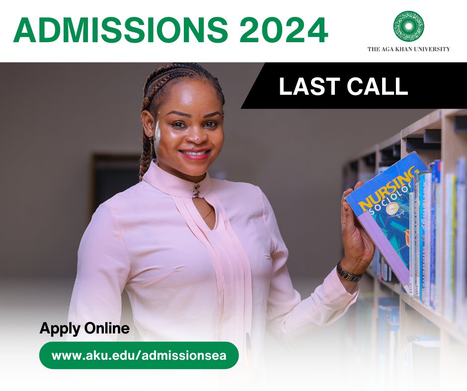 LAST CALL for applications! The admissions window for the undergraduate and postgraduate programmes closes tonight. Visit aku.edu/admissionsea to learn more and apply to nursing and midwifery programmes at our Nairobi and Kampala campuses. #AKUAdmissions