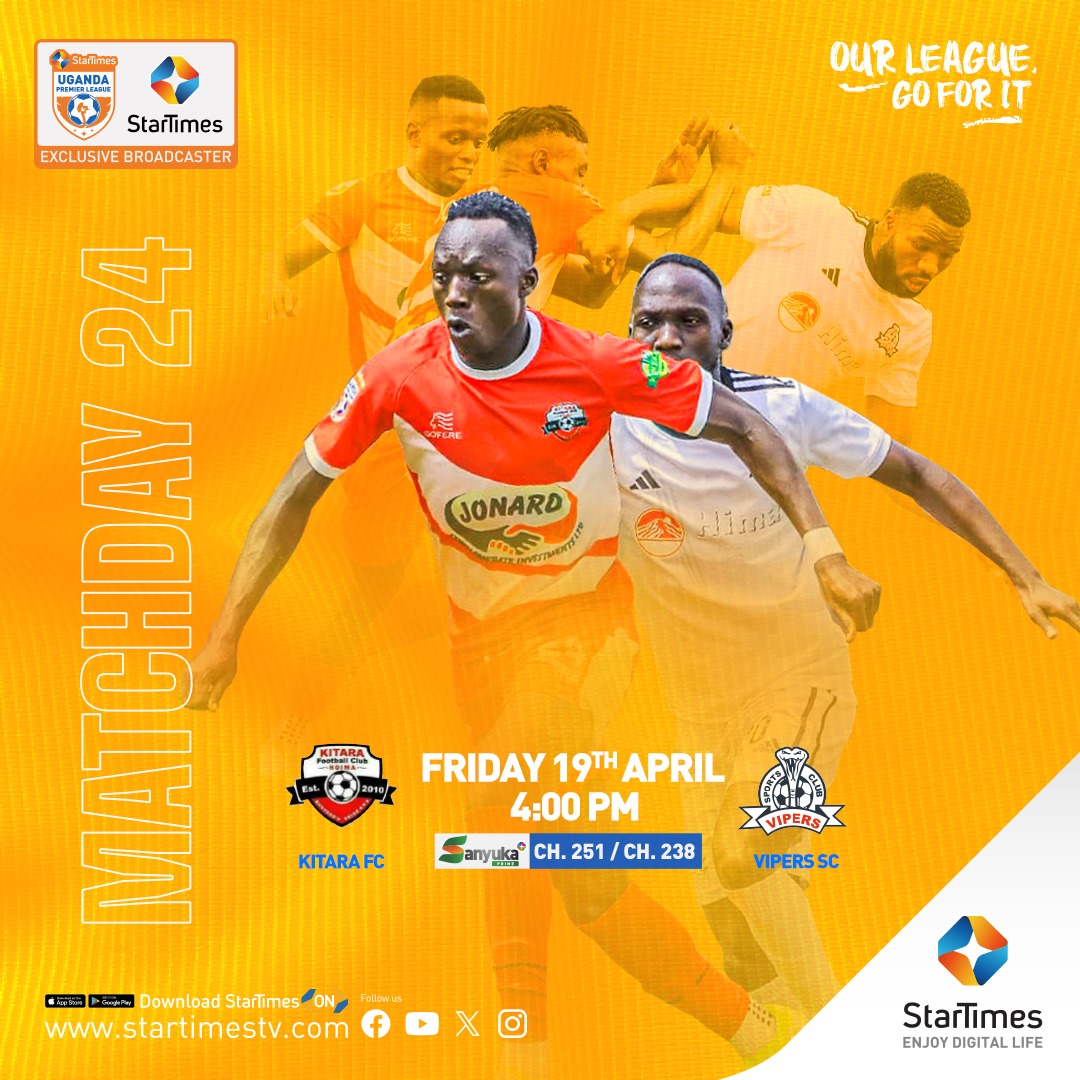 Just a few hours to the big one.

@KitarafcHoima  Vs @VipersSC 
Today at 4PM live on @sanyukaprime  CH.251/238.

What's your prediction?
#StarTimesSports | ##KITVIP