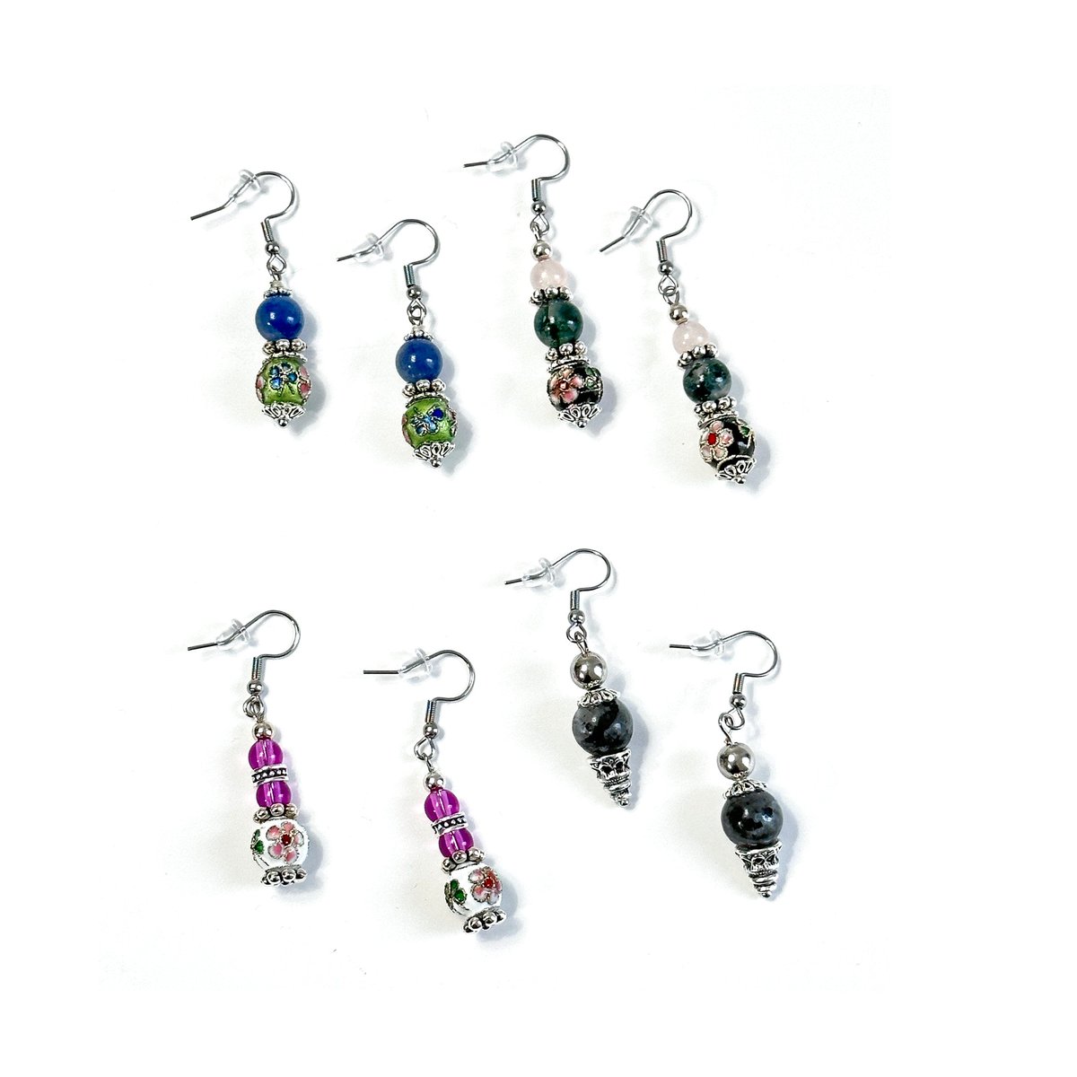 Drop Earrings with French Hook Stainless Steel Ear Wires and Silicone Backs Choose from Jade Moss, Agate, Larvikite, Quartz and Cloisonné #DangleDrops #GemstoneEarrings 
Buy here etsy.com/listing/155673…