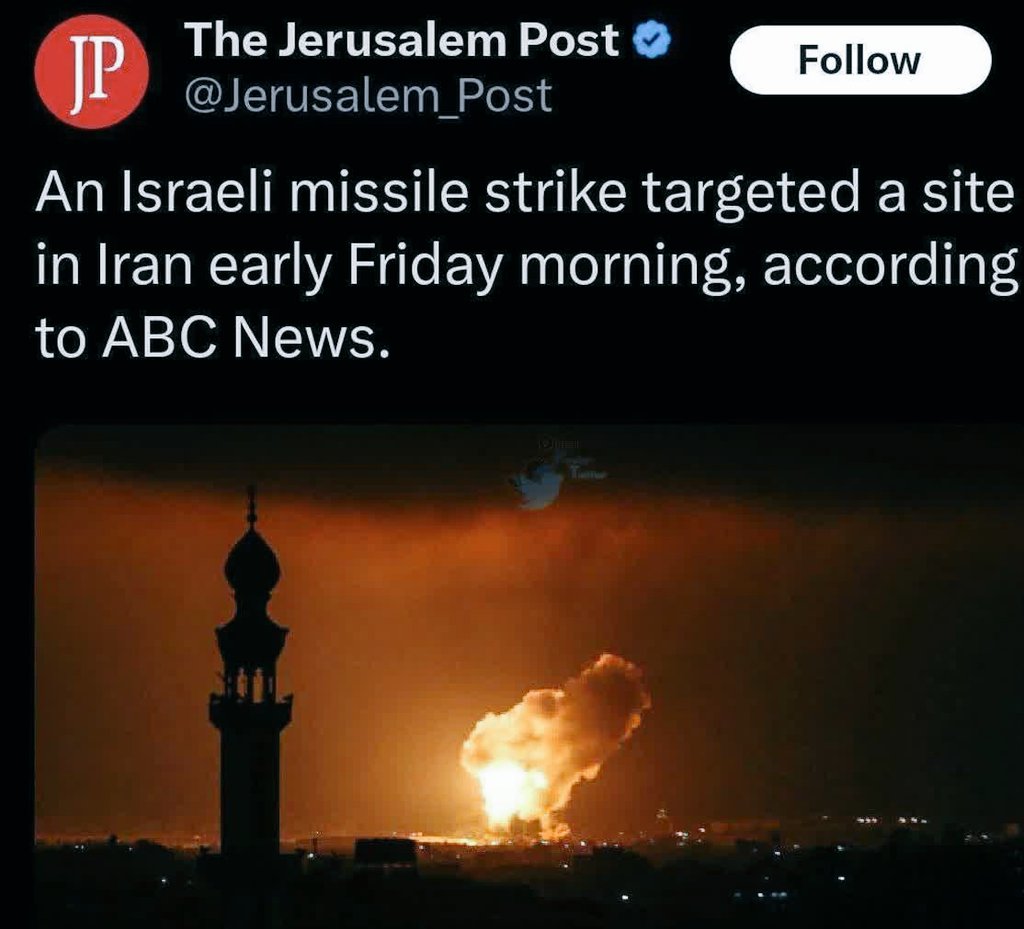 Jerusalem Post uses picture of Israeli strikes on Gaza to show that Israel has struck Iran