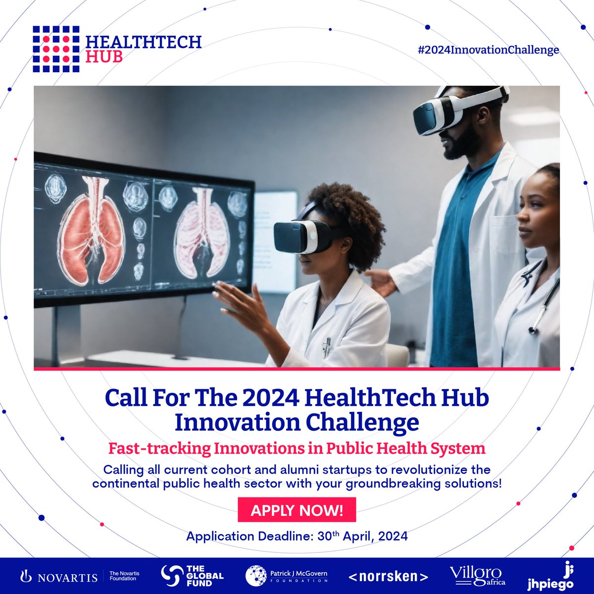 The 2024 Innovation challenge is almost here!

Applications are still open, for the 2022-2024 cohort members. Register now.Deadline-30th April 2024.

Theme: Fast-tracking innovations in public health systems. 
Don't miss out!

#HTHA2024 #InnovationChallenge #HealthTech