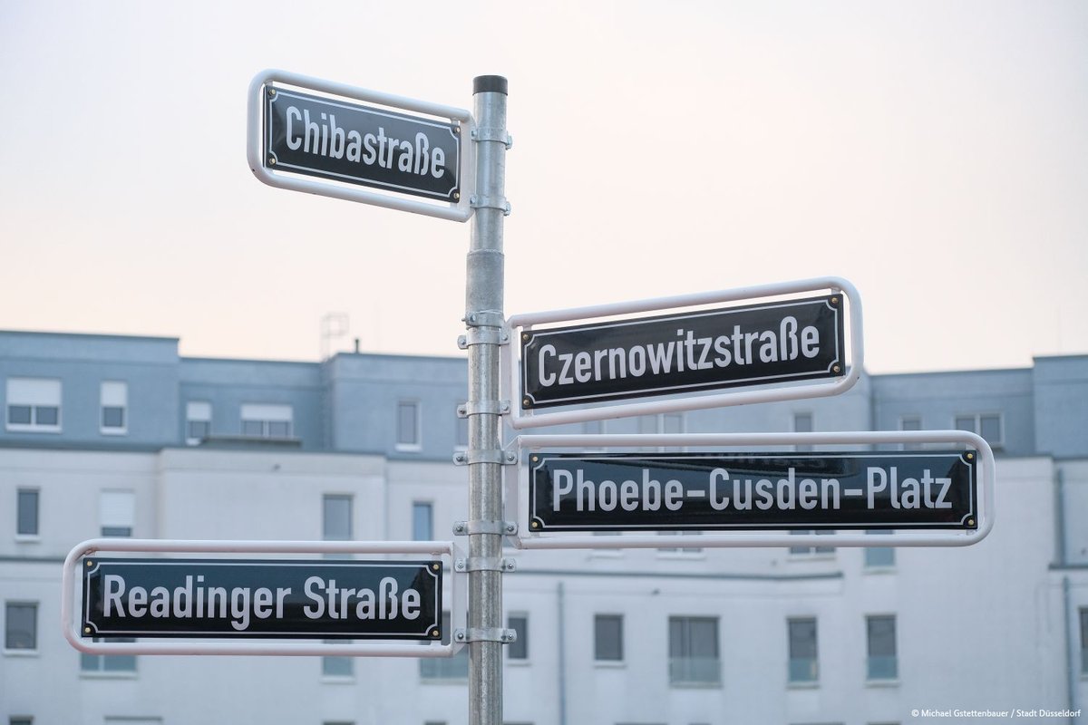 One of the oldest twinnings between 🇩🇪+🇬🇧 dates back to 1947 when the Mayor of Reading Phoebe Cusden invited impoverished children from post-war Düsseldorf to her town. Readinger Straße in Düsseldorf today pays tribute to this 🇬🇧-🇩🇪 link, with a Phoebe-Cusden-Platz also planned.