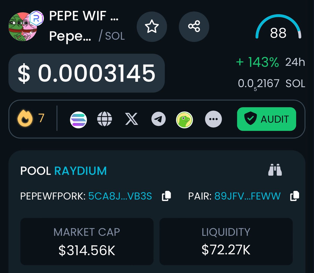 INTERESTING….. <a href="/PepeWifPork/">pepewifpork</a> IS UP 143%…..

#PEPEWIFPORK IS ALSO TRENDING ON <a href="/DEXToolsApp/">DEXTools</a> 

IT’S DEFINITELY PROBABLY MAYBE NOTHING AT ALL…..

🟪🐸🟪🐷🐸🟪🐷🐸🟪🐷🐸🟪🐷🐸🟪🐷🐸🟪
            
<a href="/PepeWifPork/">pepewifpork</a> CONTRACT ON $SOL $PEPE $PORK