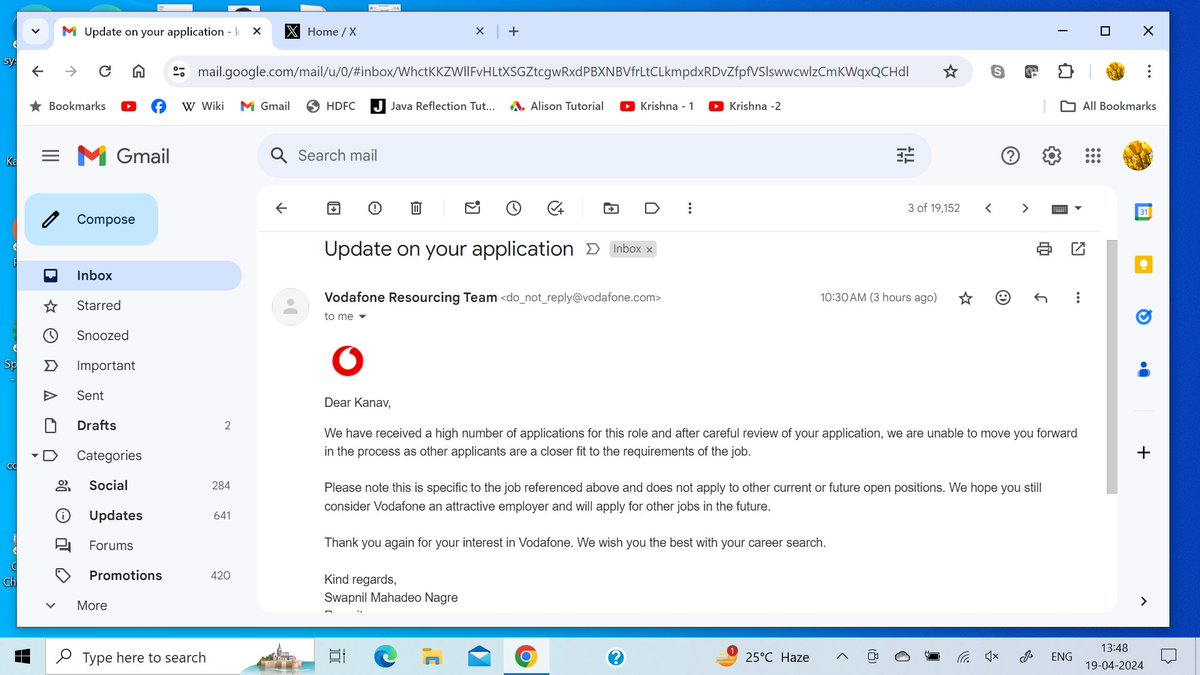 Dear Team @ViCustomerCare @vodafoneIN_Fdtn , I applied to many jobs on your portal, I mean which job is being talked about here?