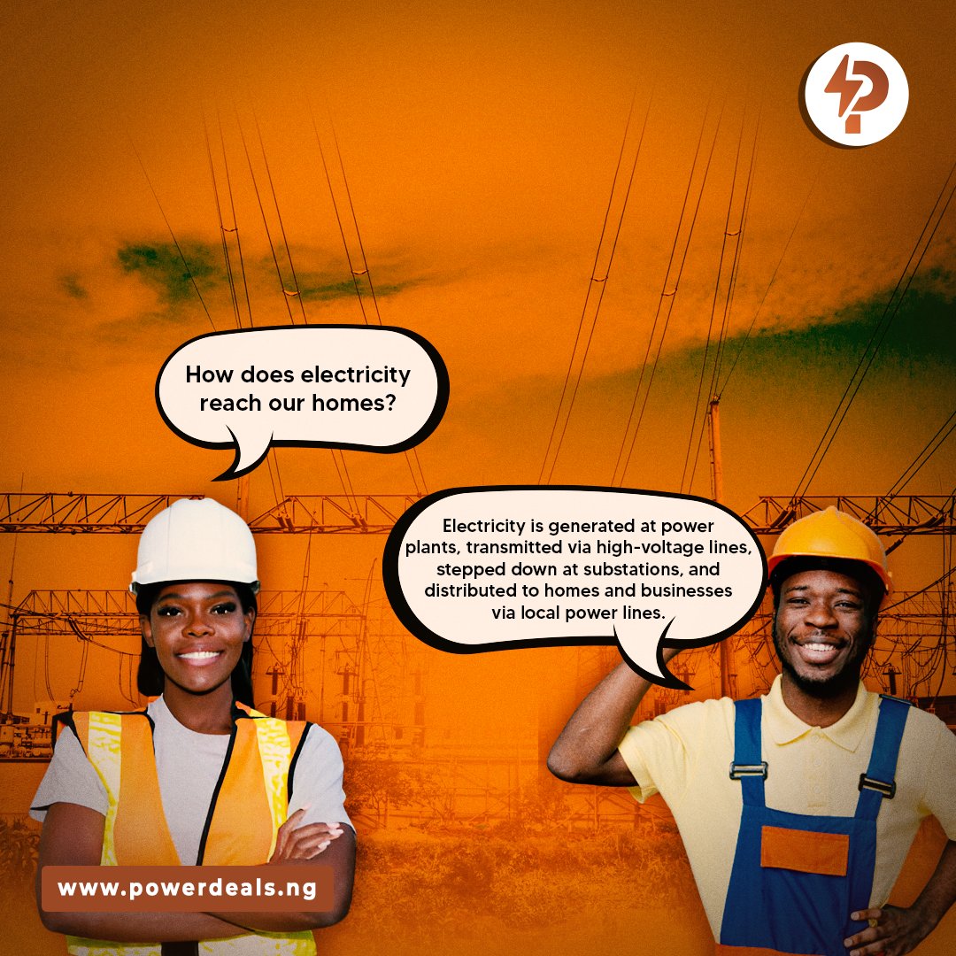 You probably have wondered how power is supplied to our homes and offices right?

Well, here you have it.

Remember to recharge your electricity units on powerdeals.ng and get more value.

#electricitytips
#buyelectricityonline 
#electricitybill