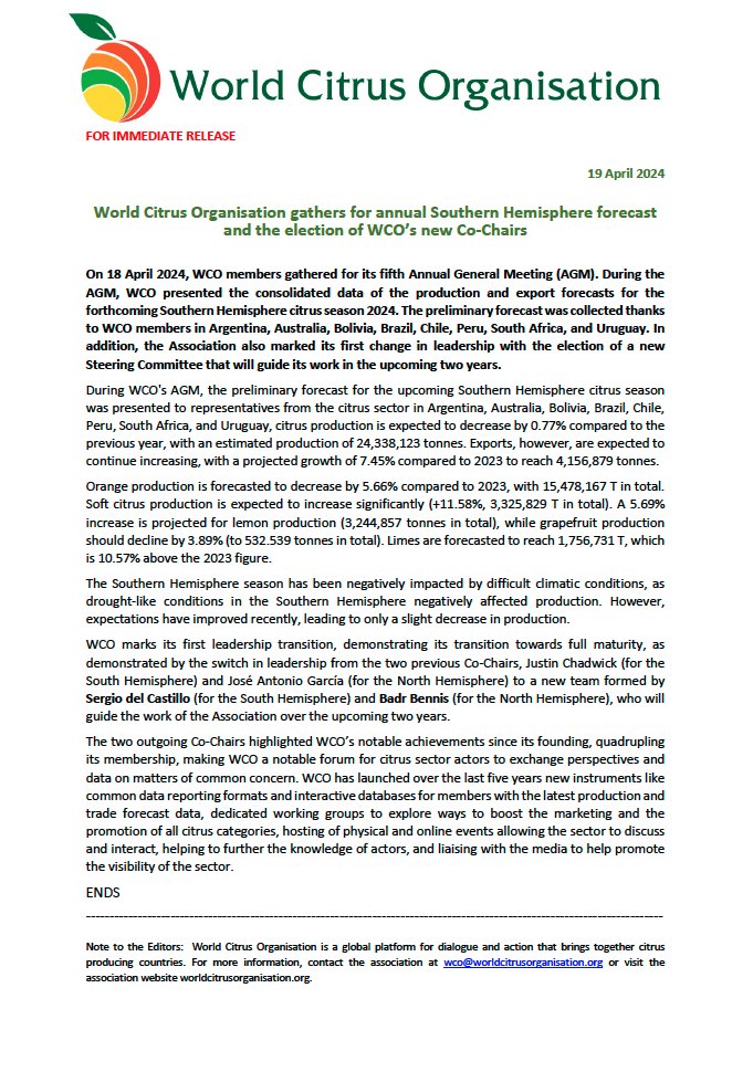 World Citrus Organisation tweet media