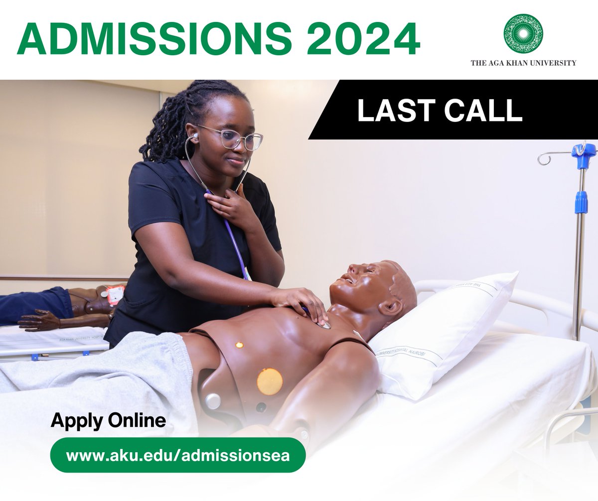 LAST CALL for applications! The admissions window for the Master of Medicine (MMed) and Bachelor of Medicine, Bachelor of Surgery (MBChB) programmes closes tonight. Visit aku.edu/admissionsea to learn more and apply. #AKUAdmissions