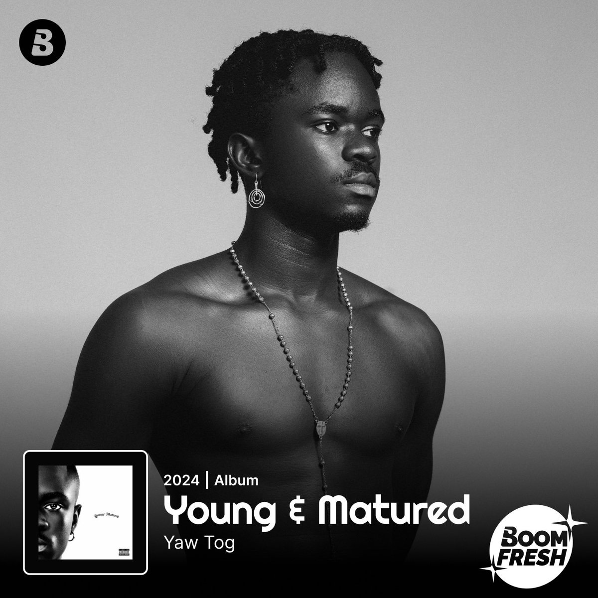 💥BOOMFRESH💥 Akwadaa Nyame’s new project is out! Stream @YAWTOG_ ‘s latest album “Young & Matured” now available on #Boomplay 🔥. 🎧 Boom.lnk.to/YOWTOGyoungAnd… #NewMusicFriday #HomeOfMusic #YoungAmdMaturedAK