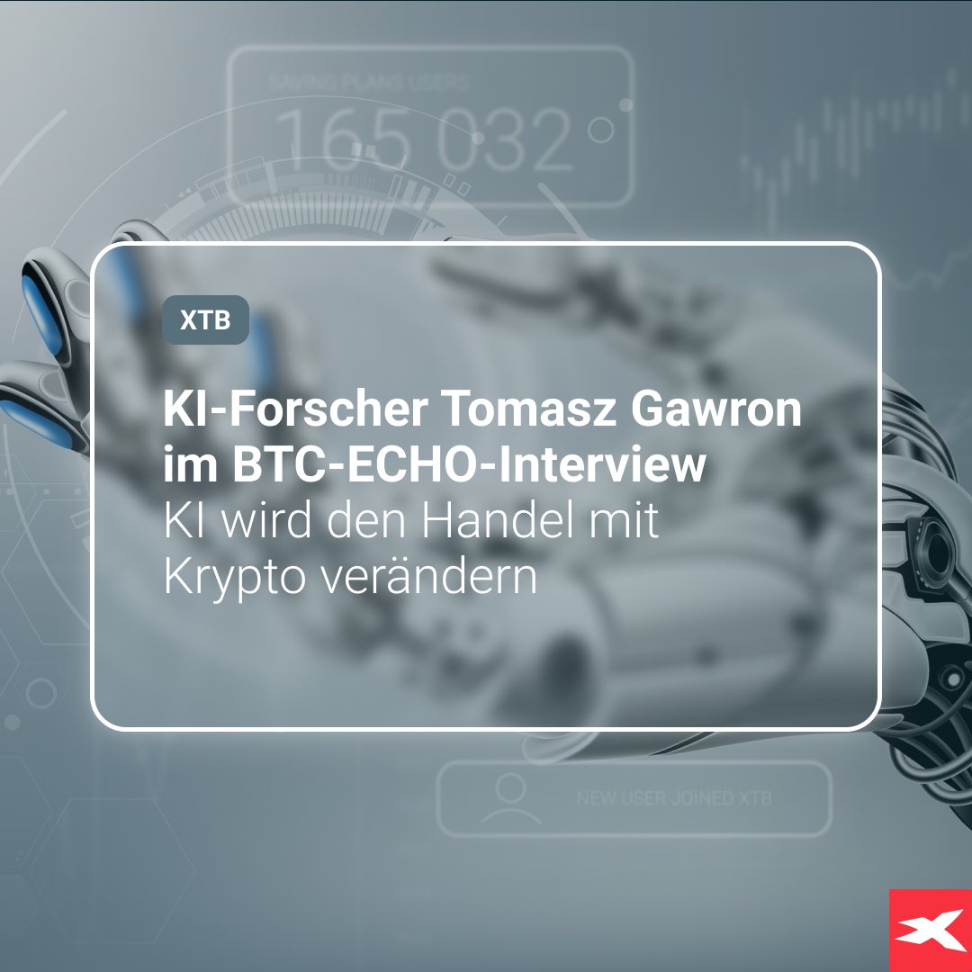 xtbde's tweet photo. Zum lesenswerten Artikel: https://t.co/K0RPNGrCgP

#xtb #krypto #currency #ki #ai #bitcoin #dodgecoin #btcecho #wirtschaft #fintech #broker #neobroker #marktanalyse #markttechnik

Handeln Sie verantwortungsvoll.
Jedweder Handel birgt auch Risiken. https://t.co/ChOwfTQ9jP