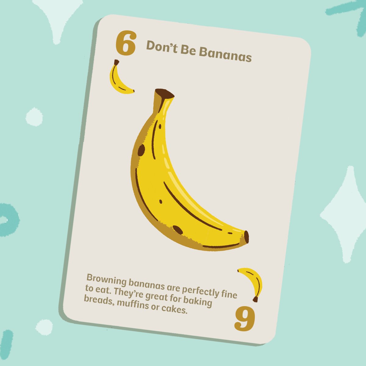 Our next tip is BANANAS! There are so many easy ways to reduce banana waste. Bruised bananas can be made into muffins, breads and more! 

Follow along for more #StopFoodWasteDay tips: bit.ly/3itwb9y