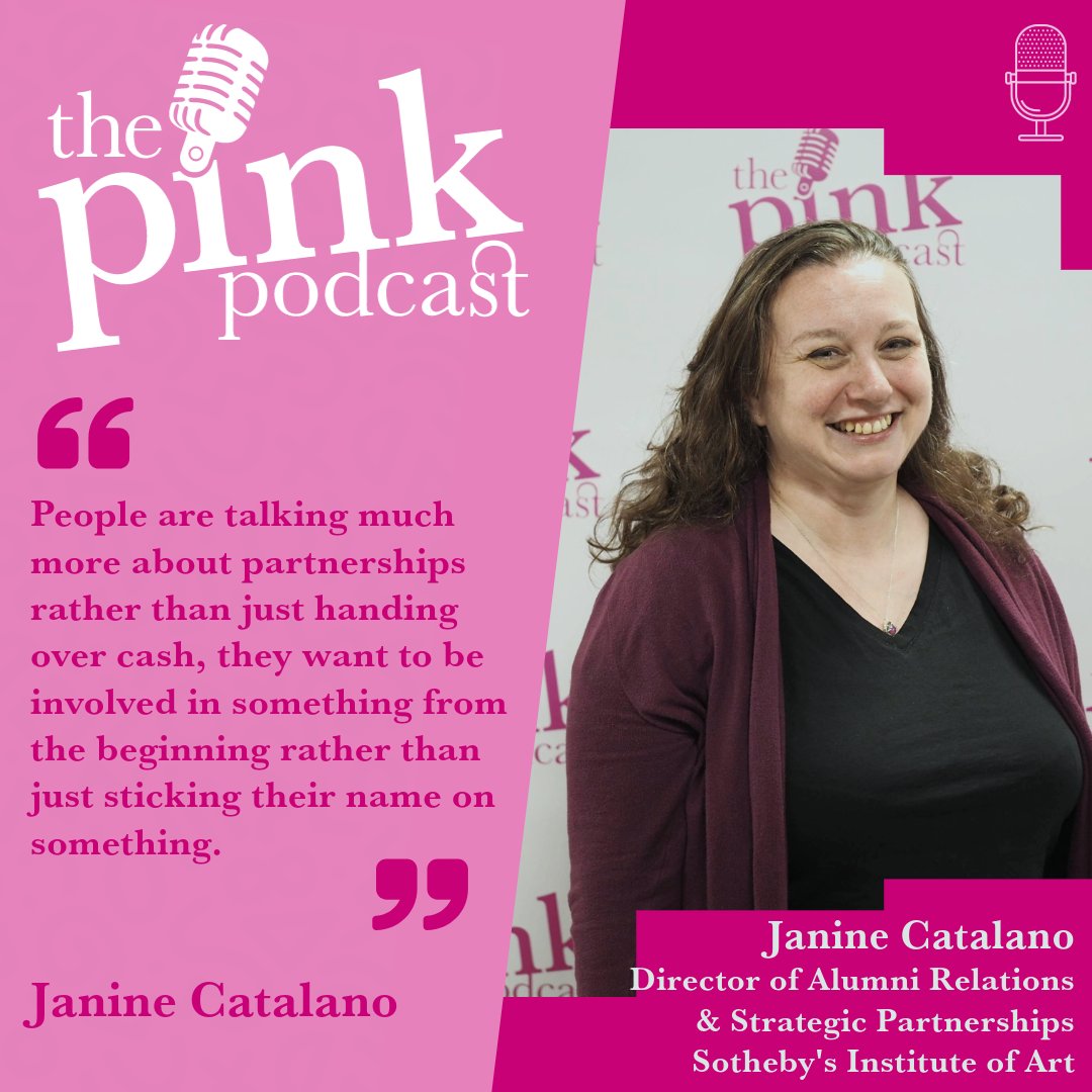 🎙We're delighted to have Janine Catalano join us for the latest episode of 𝐓𝐡𝐞 𝐏𝐢𝐧𝐤 𝐏𝐨𝐝𝐜𝐚𝐬𝐭. Janine has almost 20 years of experience working in fundraising, partnerships and stakeholder engagement & currently works at @SothebysInst 🎙 bit.ly/thepinkpodcast
