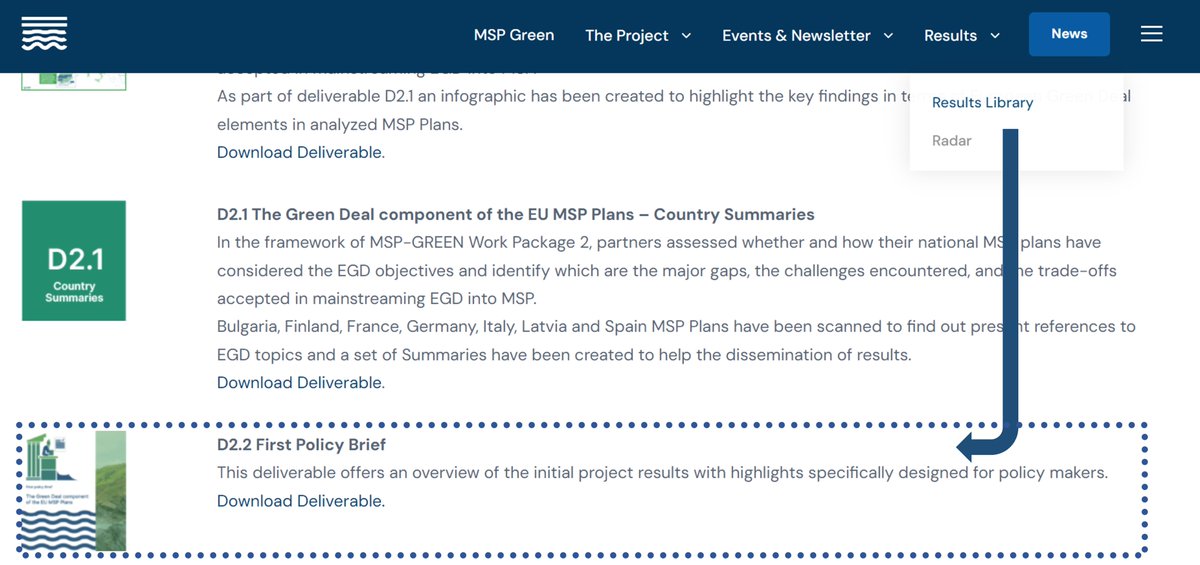 🌬 Deliverable 2.2. | Project's first Policy Brief 'The Green Deal Component of the EU MSP Plans' offers an overview of the initial project results designed for #policymakers. 

To read its full contents: shorturl.at/lqxDY

@EU_MARE @cinea_eu #EMFAF #Maritimespatialplanning