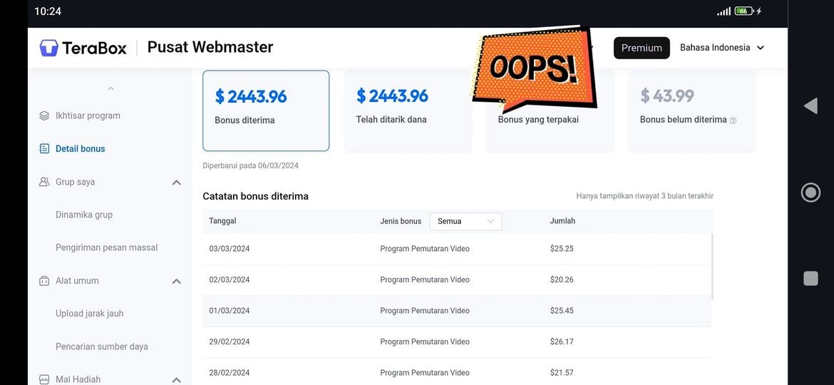 TeraBoxID_Pro's tweet photo. Pada awal saya menggunakan Bicolink hanya mendapatkan komisi yang sangat kecil dari Rp225.00 higga Rp5,645.00 dalam sehari. Sedangkan di TeraBox pada awal saya bergabung mendapat komisi sebesar 1$ hingga 2$ dalam sehari, sangat jauh perbandingan nya.

https://t.co/hE9PJ00L2v https://t.co/xdkFATT3hd
