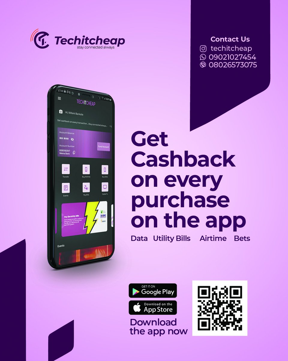 TechItCheap's tweet photo. Looking to make money while spending money? 💰

Get cashback on every purchase with Techitcheap app.

Download the app now and start earning cashback today.

#Download #Techitcheap #Cashback #MakeMoney. https://t.co/U9xD6InMeg