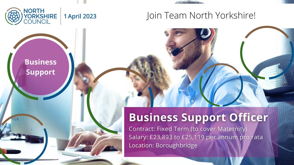 🌟 An exciting opportunity has arisen for the appointment of a Business Support Officer, within the NY Highways Business Support Teams, part-time maternity cover. This is a fixed-term post for 12 months. 
🔗 rebrand.ly/ae7078 
#JobOpening #BusinessSupport #MaternityCover