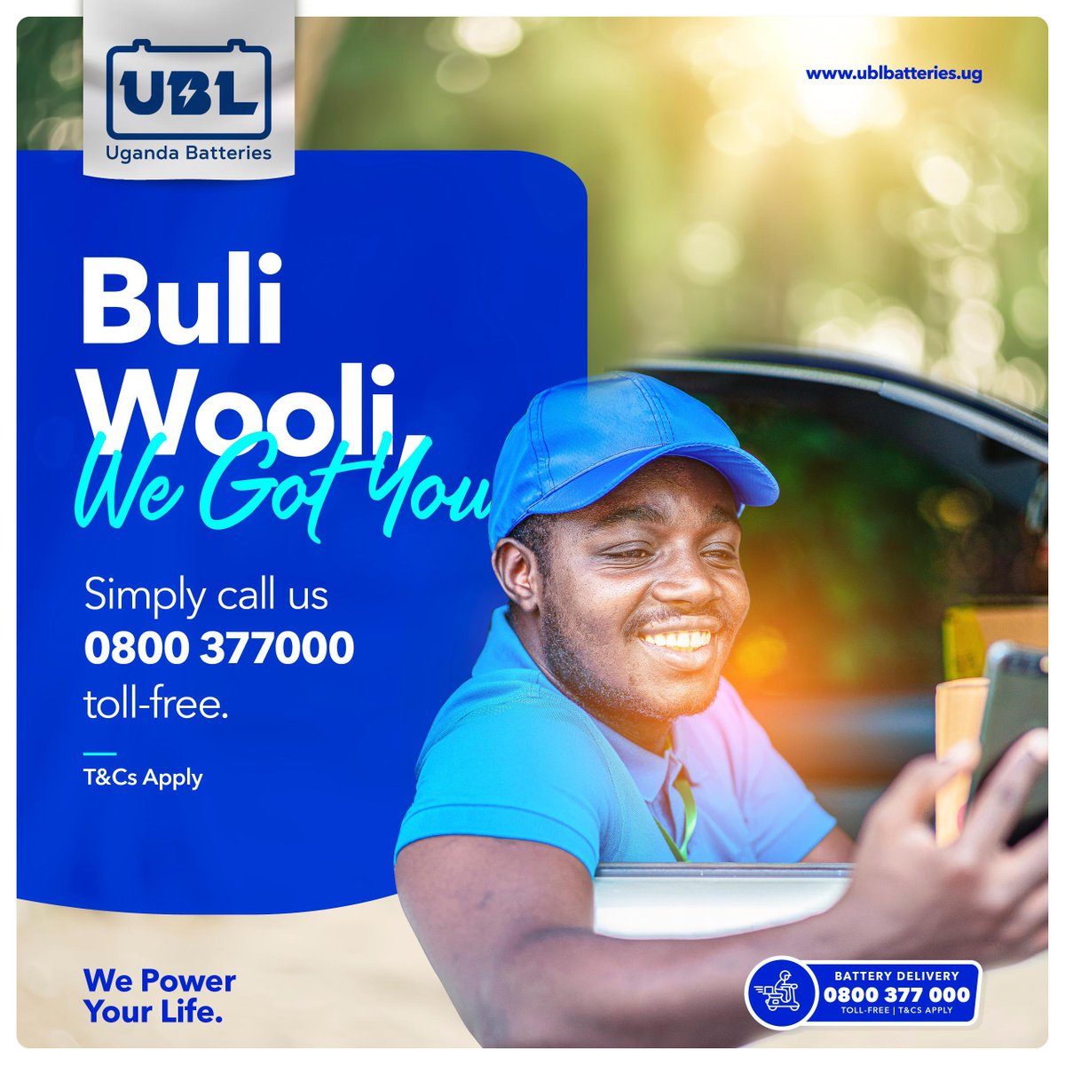 When it comes to delivering power, Uganda Batteries leads the charge.

Reach out to us toll free via 0800 377 000 & get your battery delivered in no time .

#UgandaBatteries #WepowerYourLife