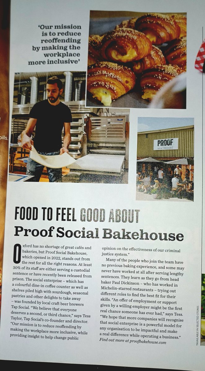 Nice story in @waitrose Food about a new social enterprise in #Oxford aiming to reduce reoffending @proofbakeryuk