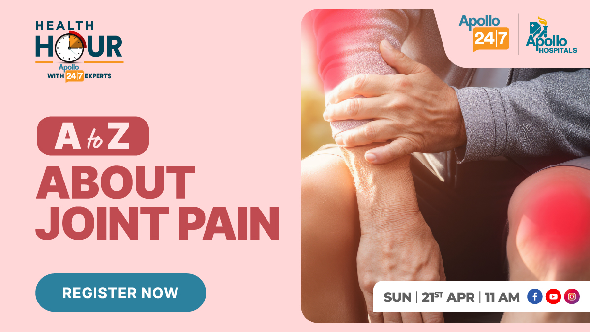 Painful or Stiff Joints?😣 It could be Arthritis! Get Expert Advice LIVE🔴 Join #Apollo247HealthHour on Sun, Apr 21st at 11 AM with Dr Vikram Paode, Sr. orthopaedic Consultant from Apollo Hospitals, CBD Belapur, Navi Mumbai for expert tips. Click here : bit.ly/21st_Apr