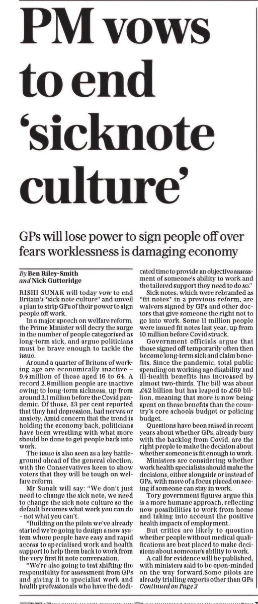 British doctors to be stripped of their power to sign people off sick from work. This is what happens when class/political interests, from the left to the right, quietly collude to end a pandemic without the virus that caused the pandemic actually going away