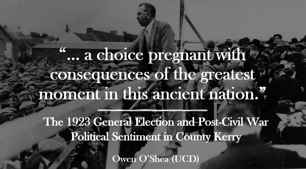 The 'Echoes of Civil War' conference takes place at the Royal Irish Academy @RIAdawson on 26 April. I'm looking forward to speaking about the 1923 election in Kerry and post-Civil War political sentiment @CivilWarInKerry Free to attend: echoesofcivilwar.com/news/