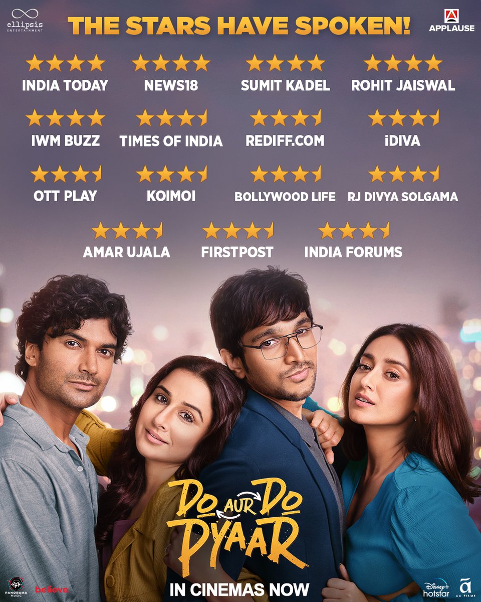 Their pyaar is taking the world by storm, even the stars agree ⭐🥰💘 Book your tickets now 🎟️ 🔗 - bookmy.show/DADP 🔗 - m.paytm.me/p_ddp #DoAurDoPyaar in cinemas now!