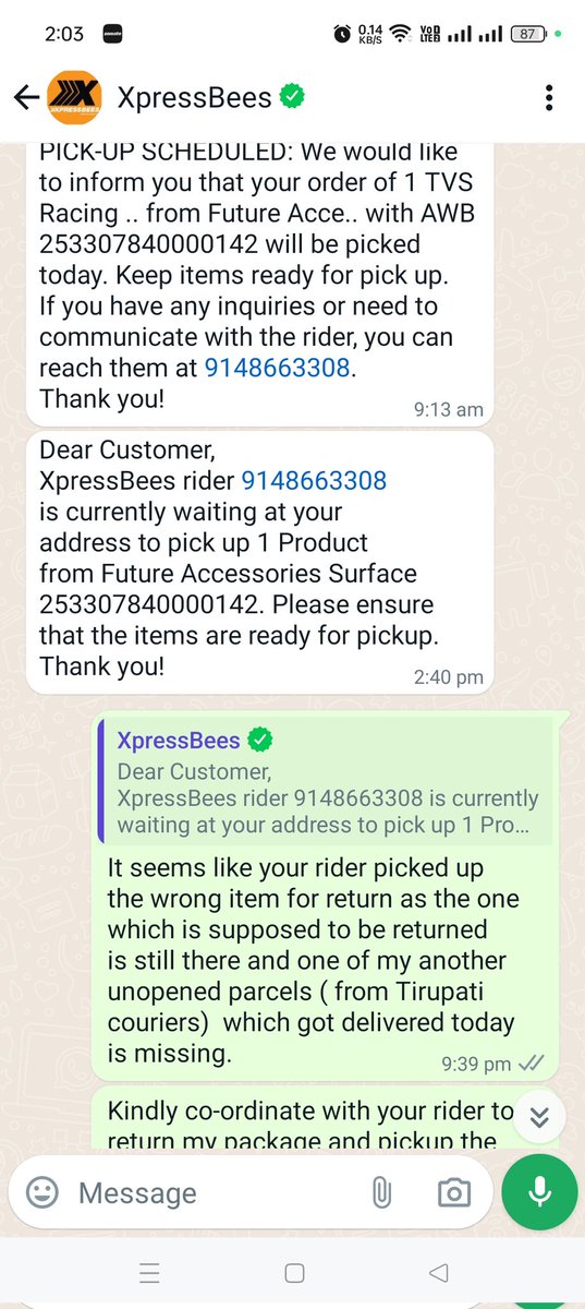 SHKworldwide's tweet photo. @XpressBees_IN  Pathetic customer service by Xpressbees. Utterly unprofessional. 

Nobody even bothers to respond from your customer service team. https://t.co/VvNOMzLXL5