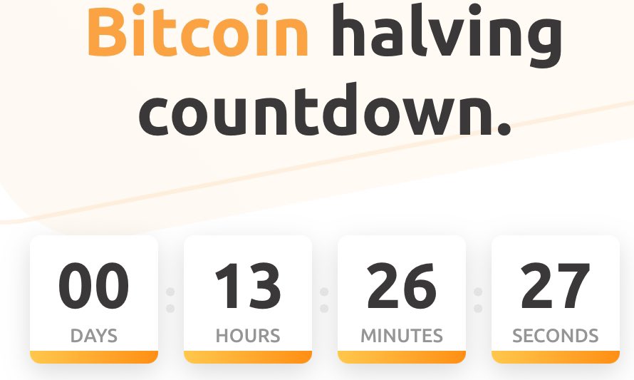 #BITCOIN HALVING: 13 HOURS LEFT!