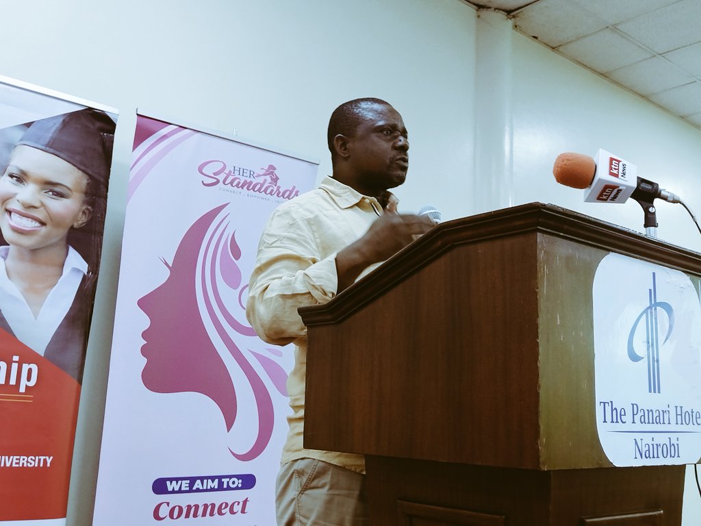 Victor Bwire, @vicbwire, Director Media Training and Development, Media Council of Kenya @MediaCouncilK, urges media practitioners to look beyond the current challenges of the industry and excel in their areas. @SGwomen_group #HerStandards #SGWN #SGWNcohort2