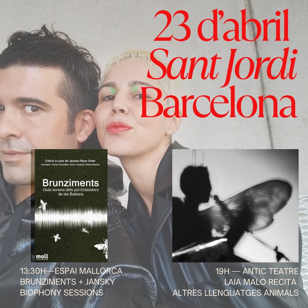 Sant Jordi ens encanta… i ho celebrem tot!! 💚🌹

25 de l’ @EspaiMallorca 
21 de l’ #AnticTeatre 
15 #LaiaMalo + @HoriginalPoesia 
10 de @radiojansky 

… i la #GwendolynBrooks (12h parada @LleonardEditor ), el dia de la Terra —i 40 anys de ser-hi!!

🥂🥂🥂🥂🥂