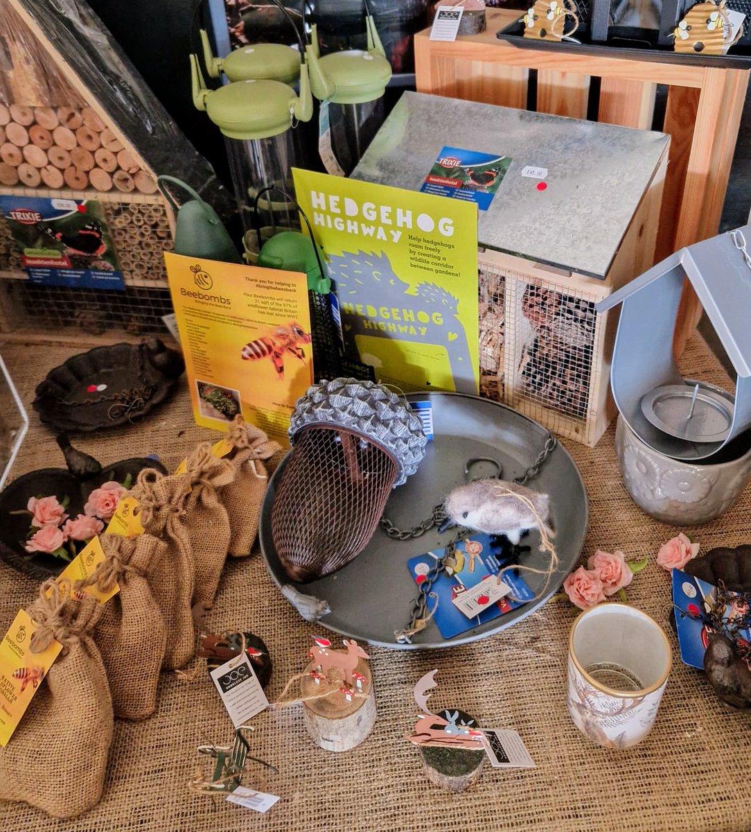 Did you know our Wildlife shop has an area dedicated to embracing wildlife in your garden? We have big hotels, bird feeders, bird nests, water baths, hedgehog highways, wild bird food, bee plant bombs too! Do come and visit we are open today (11am) and tomorrow (10am) till 4pm.