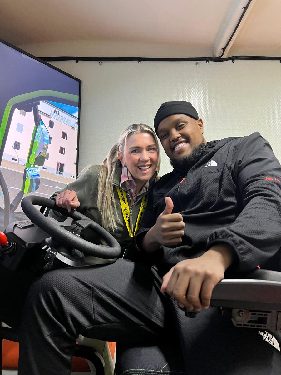 Day 2 at the <a href="/JDFoundationUK/">JD Foundation</a> #JDUP future #careers event here in Manchester @MCR_central. It was fantastic to see British Youtube sensation and MOBO Award winner <a href="/Chunkz/">Chunkz</a> try his #skills on our training simulator.