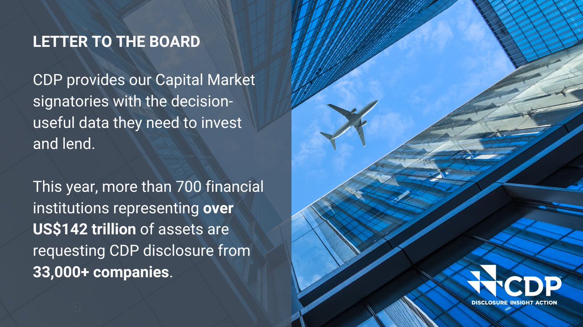 CDP, supported by 700+ FIs representing over $142 trillion in assets, has requested 33,000+ companies to disclose their environmental impacts. We provide FIs with the actionable and decision-useful data they need to invest and lend. Learn more: ow.ly/gClf50RiMVZ