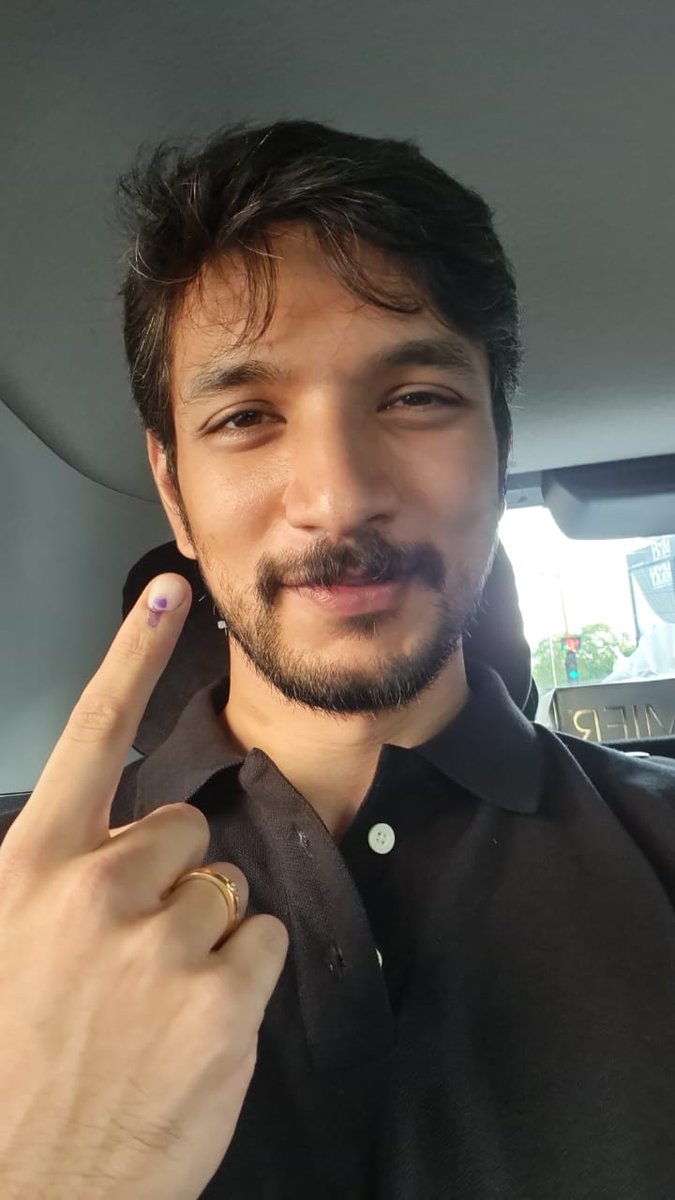 Actor @Gautham_Karthik cast his vote.. #LokSabhaElections2024