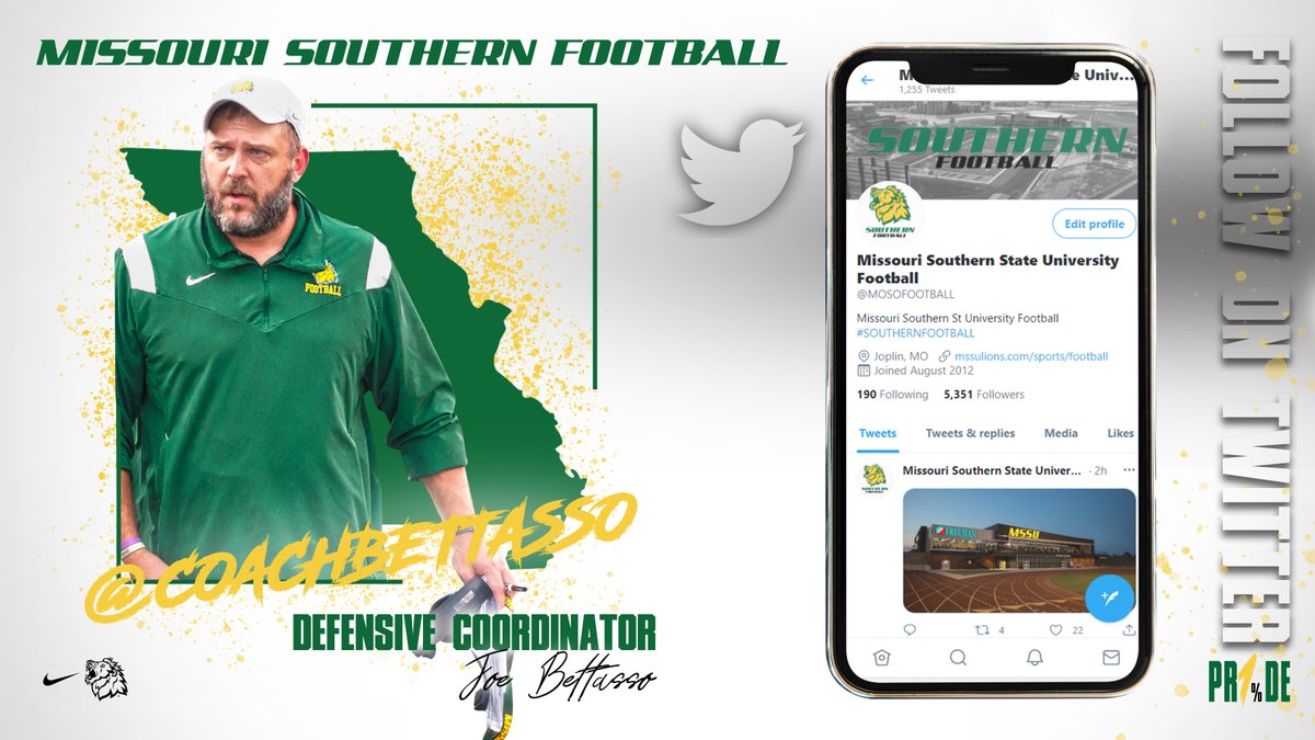 Missouri Southern Football (@mosofootball) on Twitter photo A MSSU Alum and leader of the defense, everybody follow Coach Joe Bettasso <a href="/CoachBettasso/">Joe Bettasso</a> #FOLLOWFRIDAY A MSSU Alum and leader of the defense, everybody follow Coach Joe Bettasso <a href="/CoachBettasso/">Joe Bettasso</a> #FOLLOWFRIDAY
