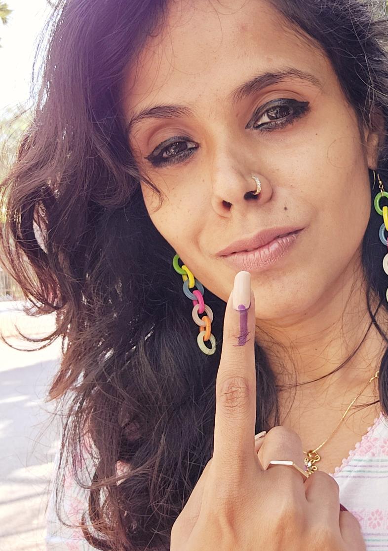 Dappled sunlight, a beautiful morning. Did my duty as an Indian citizen. Save this nation, vote out the fascists. This is a vote for our children, our children's children, for our future as a democracy.