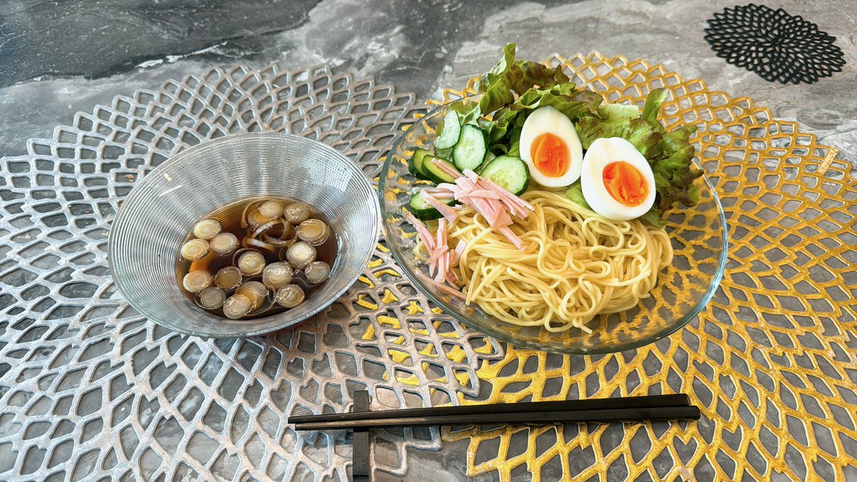 冷やし中華つけ麺🍜

#料理男子
#独身貴族
#男子ごはん
#おうちごはん
#自炊
#instafood
#foodporn
#クッキングラム