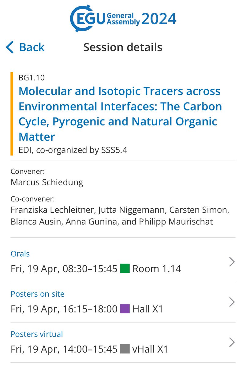 Looking forward to an exciting session today on this final day of #EGU24 I’m speaking at 11:10 in 1.14 about soil organic matter transformations induced by volatile organic compounds (VOCs).