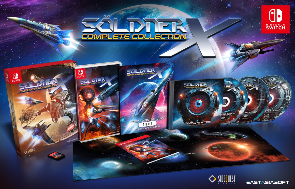 Söldner-X Complete Collection releases this year for the Nintendo Switch with both shmup titles! Limited and Standard editions are available to pre-order at Playasia while stock lasts! Ships worldwide. Product page: par.bz/k2v