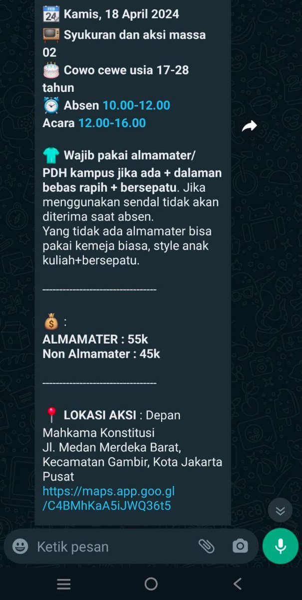 Sudah kemarin rupanya demo gerombolan 02 bayaran. Bayarannya cuma sehari.

18 April 2024:
Tiga Kelompok Pendemo di Patung Kuda Minta Anies, Ganjar dan Para Pendukungnya Terima Kekalahan
m.tribunnews.com/mata-lokal-mem…
 
#TurunkanRampokNegara
#TurunkanRampokNegara