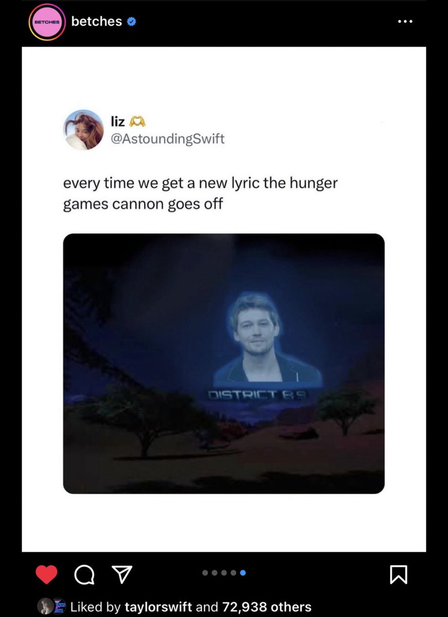 SwiftNYC's tweet image. 📲 Taylor liked this post on Instagram about #TSTTPD 💀