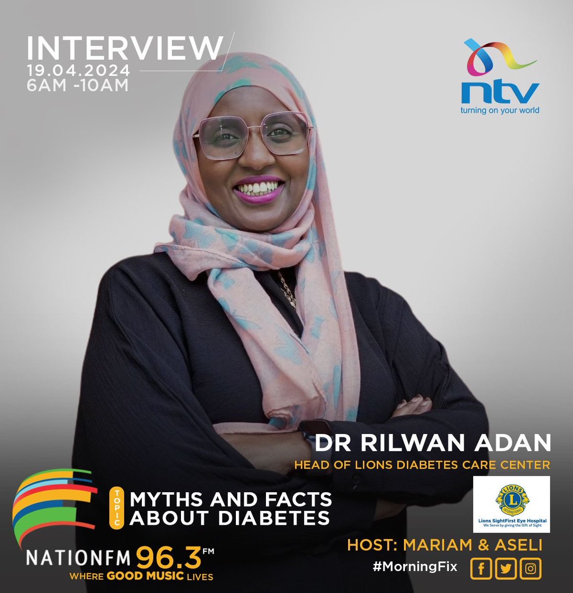 Let's delve into the myths and facts surrounding diabetes with @LionsSightfirst. #MorningFix @MariamBishar x @brian_aseli x @ethadeejay254