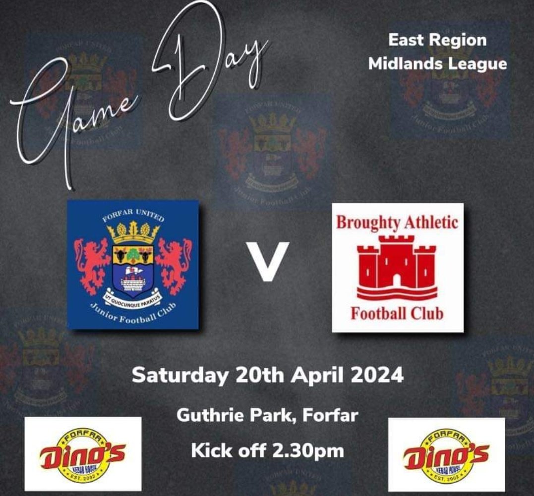 Top of the table visit Guthrie Park for what will be a tough test. 
Come along and support the boys efforts 👌