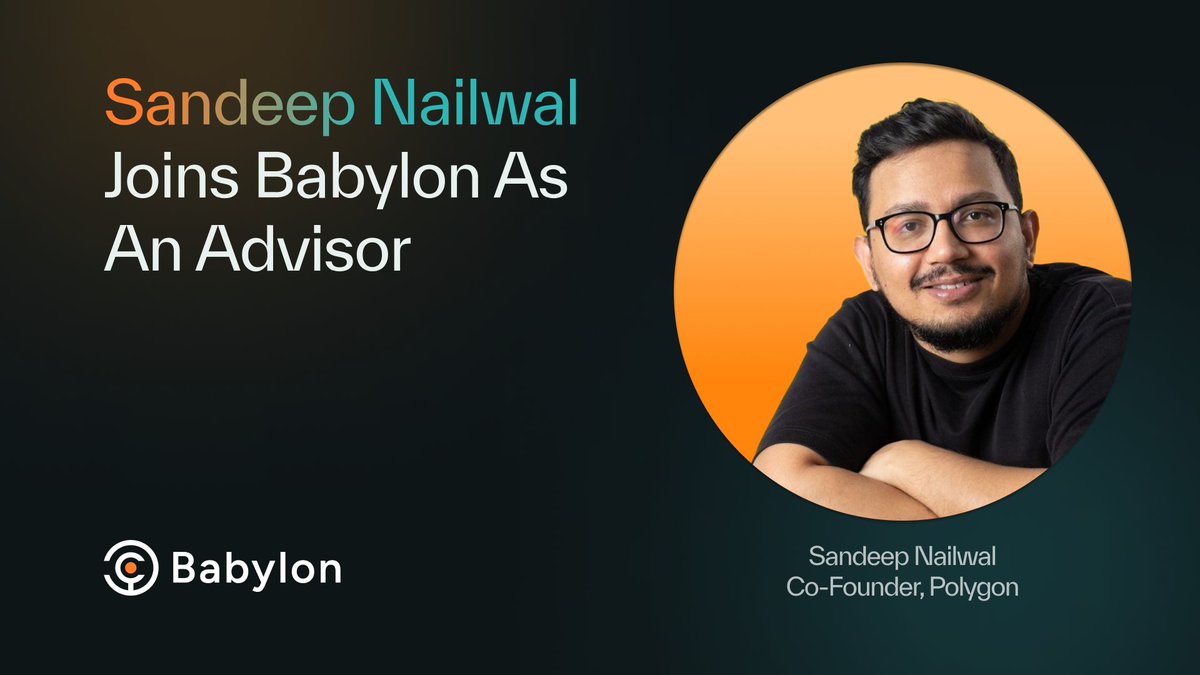 Delighted to announce that @sandeepnailwal, Co-Founder of @0xPolygon, has joined Babylon as an Advisor. His expertise will be invaluable as we shape the future of the Bitcoin ecosystem together. Welcome aboard, Sandeep!