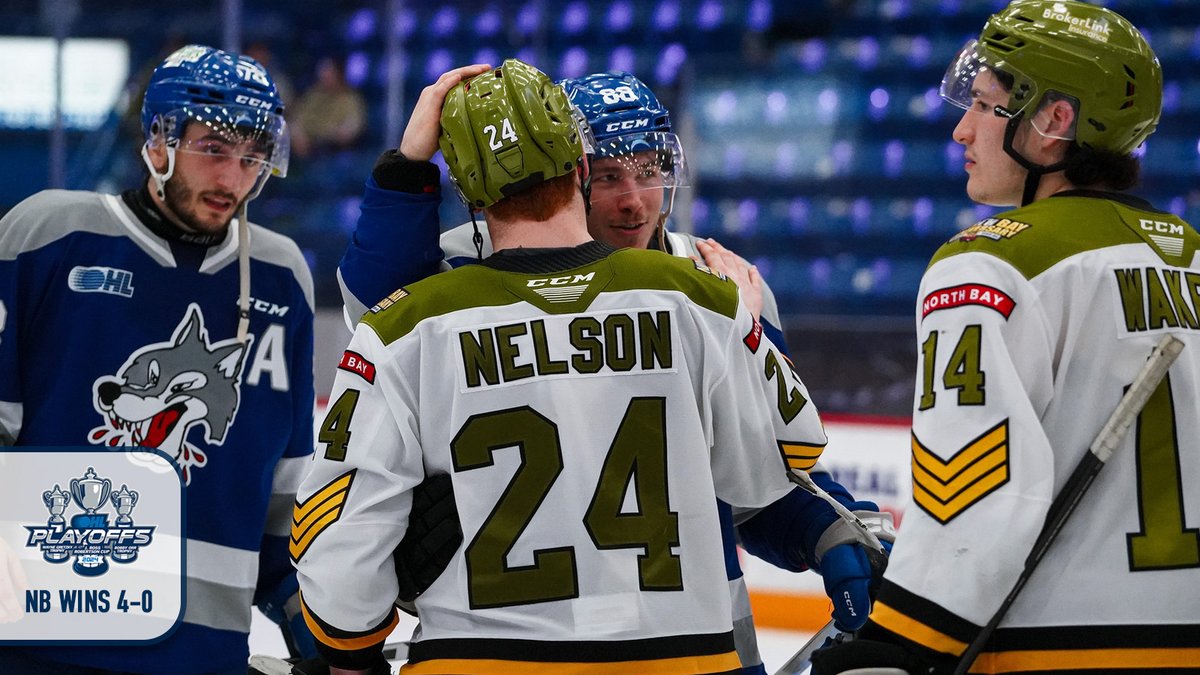 The @OHLBattalion had a 36-save shutout effort from Mike McIvor, defeating the Sudbury Wolves 5-0 on Thursday to advance to the Eastern Conference Final for a third straight year. RECAP & HIGHLIGHTS 📰🎥: tinyurl.com/32mrx8yt #OHLPlayoffs | #NBvsSBY