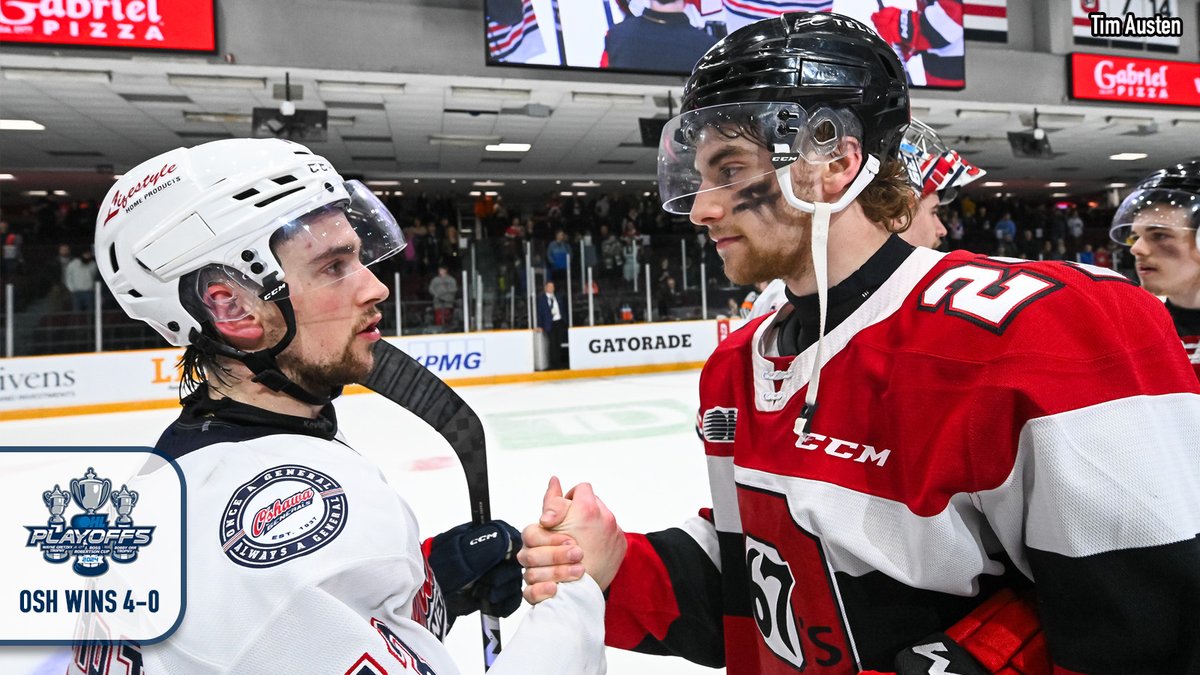 The @Oshawa_Generals outlasted the Ottawa 67's on Thursday, completing a second round series sweep with a 4-1 win in Game 4. RECAP & HIGHLIGHTS 📰🎥: tinyurl.com/rb2pczwv #OHLPlayoffs | #OSHvsOTT