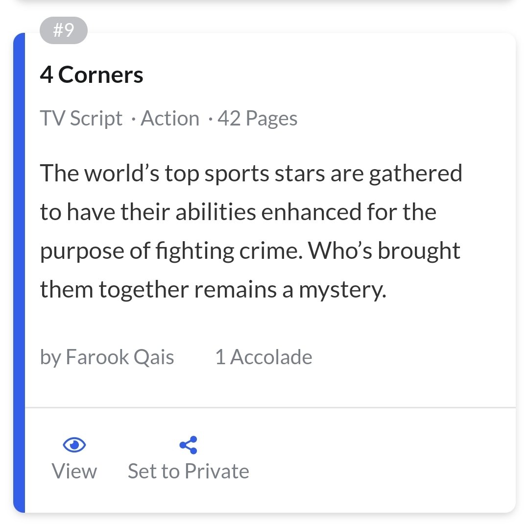 TV pilot '4 Corners' hits 9 on #TheRedList 💪🏽 thank you @Coverfly! #Screenwriting #ScreenwritingTwitter #WritingCommunity #TV #Screenplay #Teleplay #Hollywood