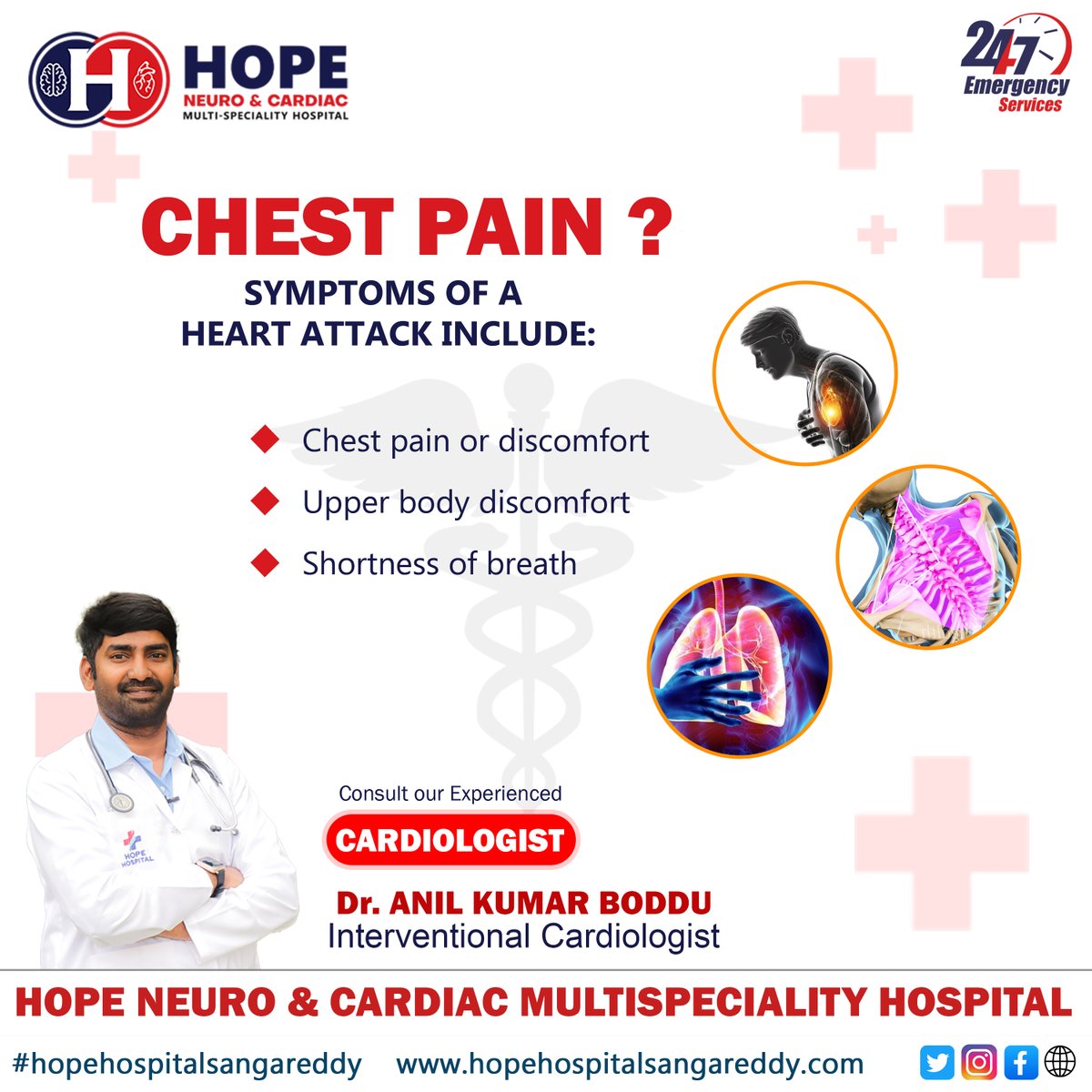 Hope Neuro & Cardiac Multispecialty Hospital Sangareddy
Our Doctor 
Dr. Anil Kumar Boddu
Interventional Cardiologist
Appointment : 8885333053 7729955455 
#HeartHealth
#Cardiology
#HealthyHeart
#heartawareness
#CardiacCare
#heartdisease
#CardioVascularHealth
#hearthealthy